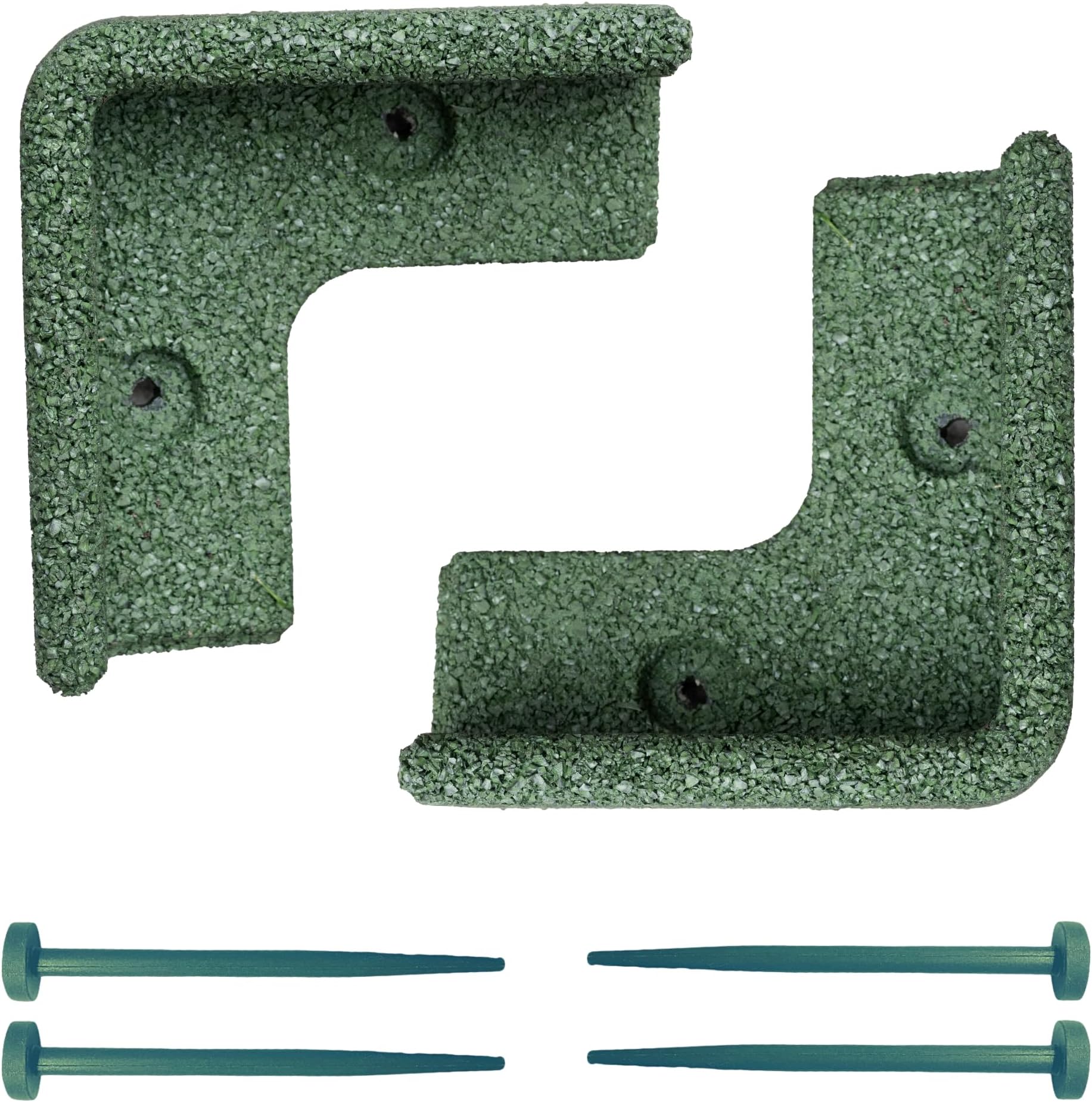 FlexiBorder2 x 90 Degree Inside Corner Green - Rubber Lawn Edging Border - Garden Edging Border for Grass Lawns - Pathways and Flower Borders