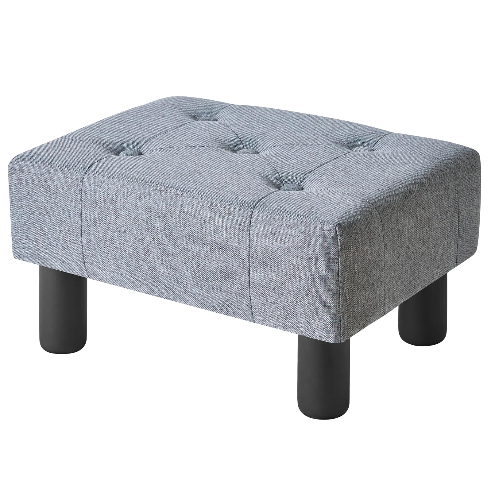 YMYNY Poggiapiedi Ottomano, Sgabello Rettangolare Con Gambe In legno Per Sedia, Soggiorno, Divano, Ingresso, Camera Da Letto 40 × 30.5 × 22.5CM Blu Grigio HBD039L