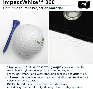 Elite Screens 9.8ft x 8ft Golf Impact Screen with Grommets, DIY Multi-Sport Projection Screen for Home Golf Simulators, DIY9.8X8-IPW360-F