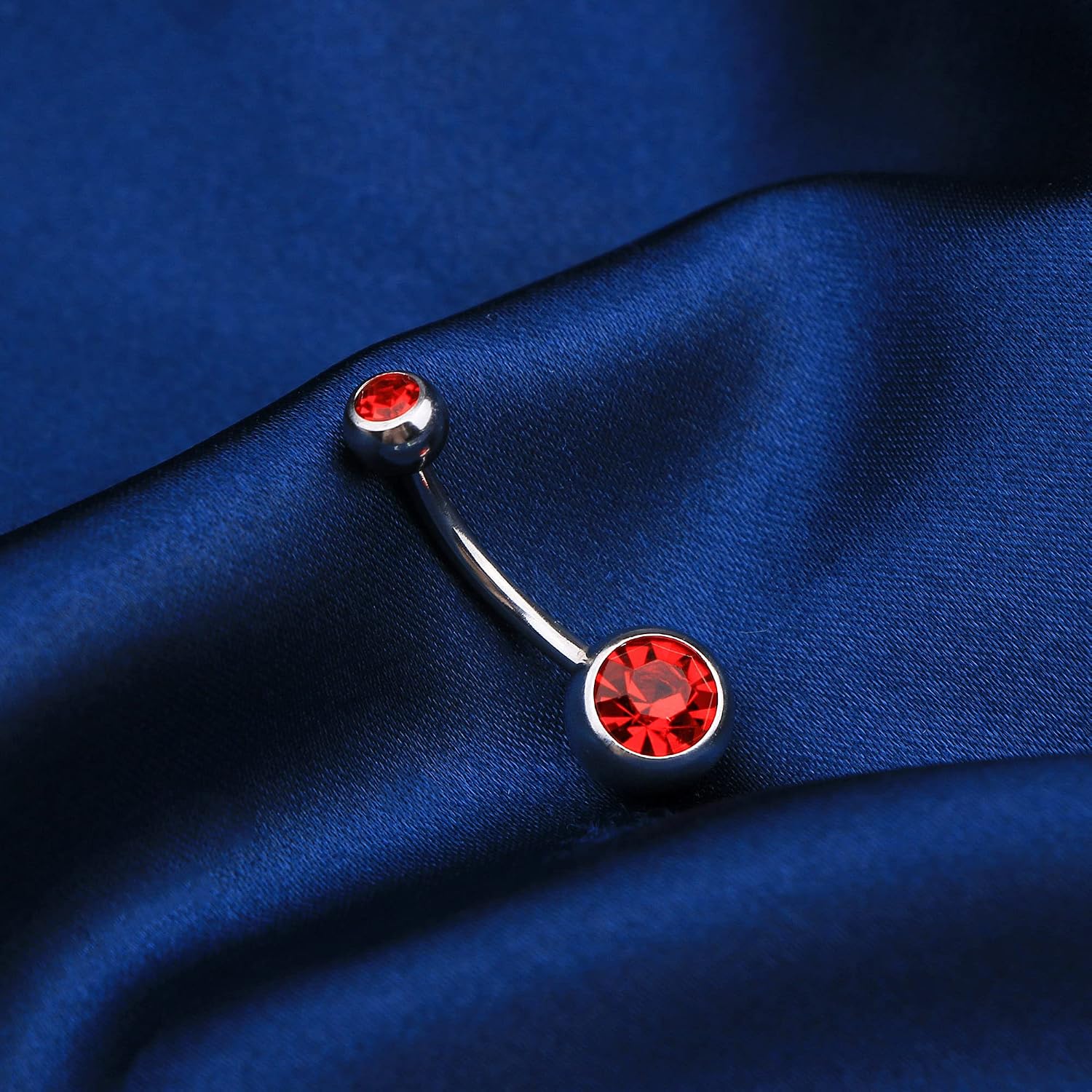 OUFER Belly Button Rings Pack 14G Surgical Steel Shiny CZ Belly Rings Jewelry Crystal Balls Navel Piercing Jewelry
