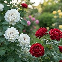 Duo Collection of Climbing Rose Bushes - White and Red - Pack of 2 Bare Root Plants - Hardy Climbing Roses, Dutch Quality Blend