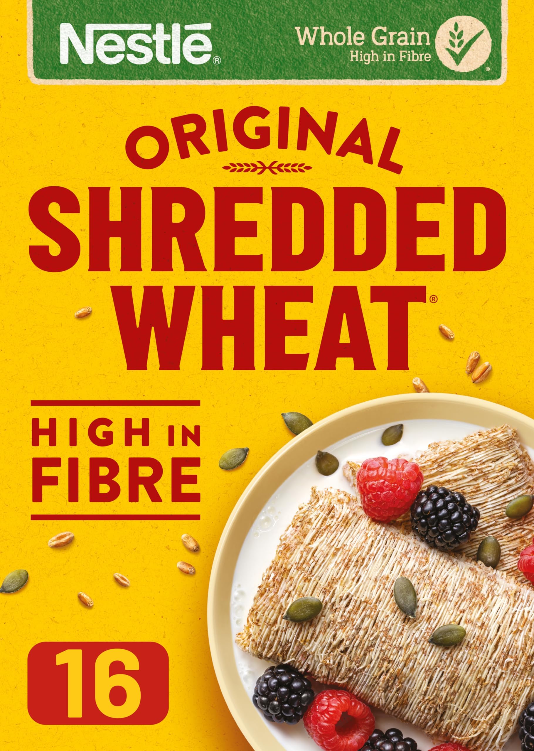 Cereals - Shredded Wheat Breakfast Cereal - 16 Crunchy Wholegrain Biscuits, High Fibre, No Added Sugar