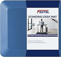 Vista 14 de FEATOL Tapete antifatiga para estar de pie, tapete ergonómico extra grueso 9/10 para escritorio de pie, cómodo y duradero de espuma viscoelástica
