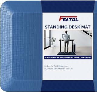 FEATOL Anti Fatigue Mat for Standing, 9/10 Extra Thick Ergonomic Standing Desk Mat, Comfort & Durable Memory Foam Standing Mat at Home,Office All Day (20" x 39", Blue, 1PC)