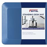 Featol Anti Fatigue Mat Floor Kitchen Mat, FEATOL Standing Desk Mat Foam Cushioned Anti Fatigue Mats Comfort Standing Pad 9/10 Inch Thick (Blue),20x39x9/10-Inch Blue 50.8L x 99.1W x 22.9Th cm