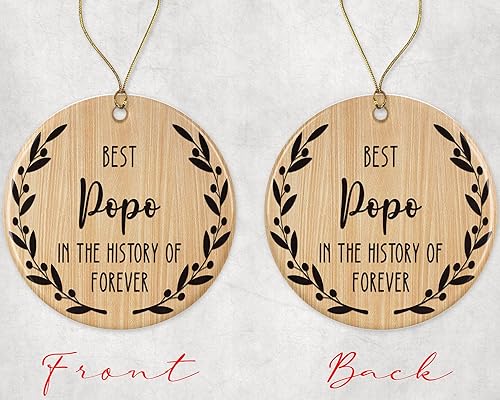 Miniatura 2 de Adorno de Best Popo Adorno de Navidad Best Popo in the History of Forever Adorno familiar Regalo para Popo Adorno Popo impreso en ambos lados