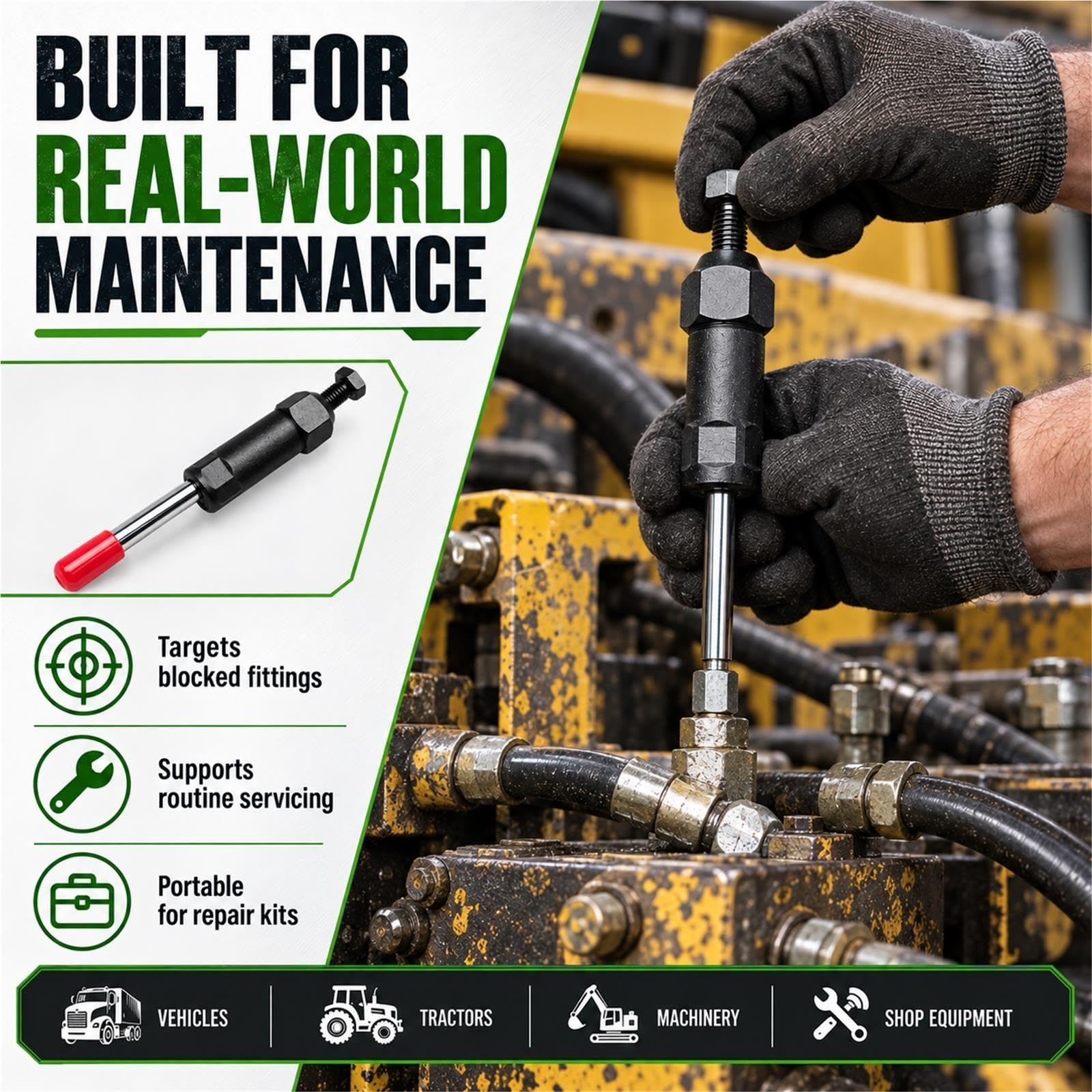 Fettnippel-Reiniger 600 PSI, Abschmiernippel Entstopfer Set mit M6 M8