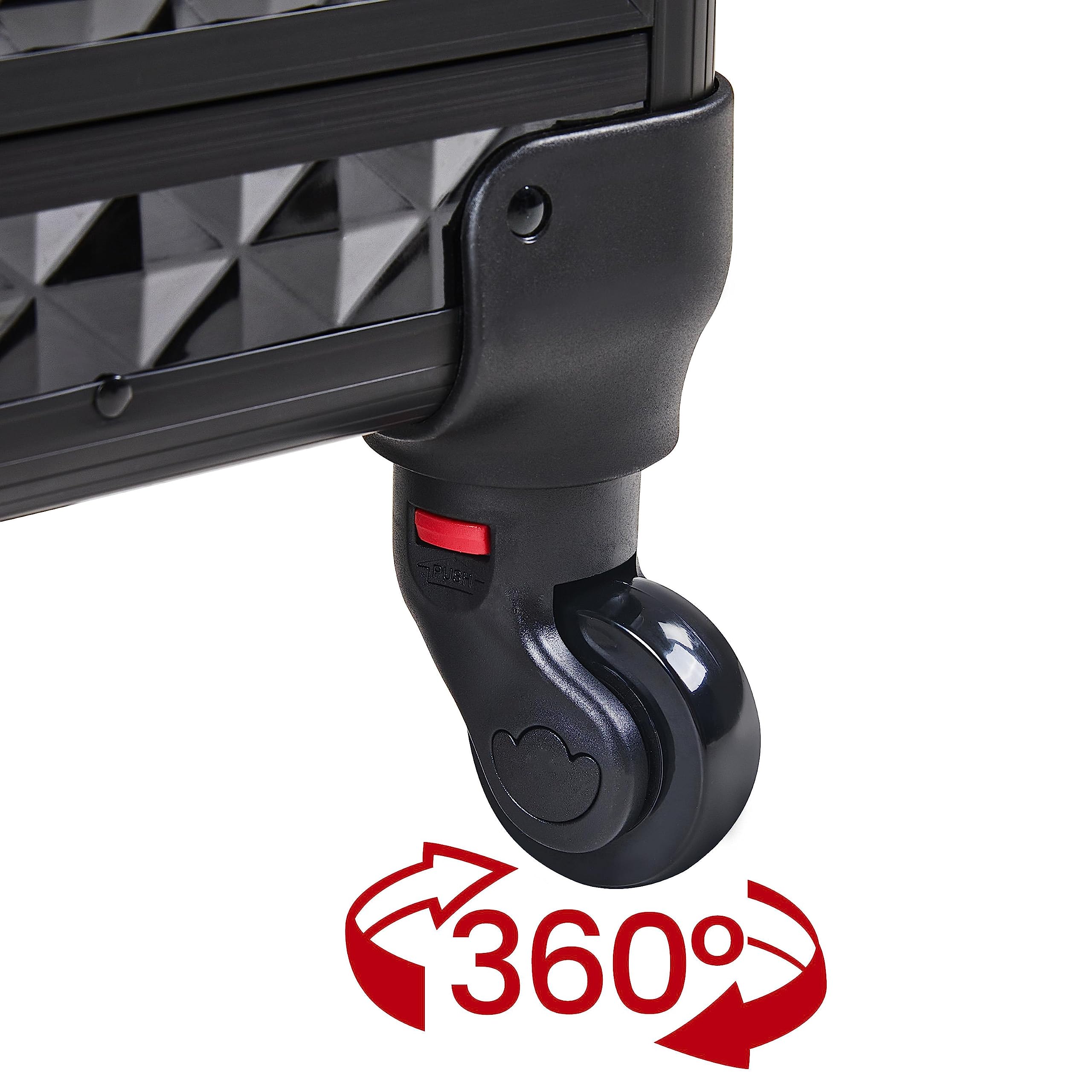 Yaheetech Walizka na kosmetyki 3 w 1 z 2 szufladami, walizka na kosmetyki z obracanymi kółkami o 360°, walizka na kosmetyki do podróży, 34,5 x 24,5 x 58 cm, czarna, czarny