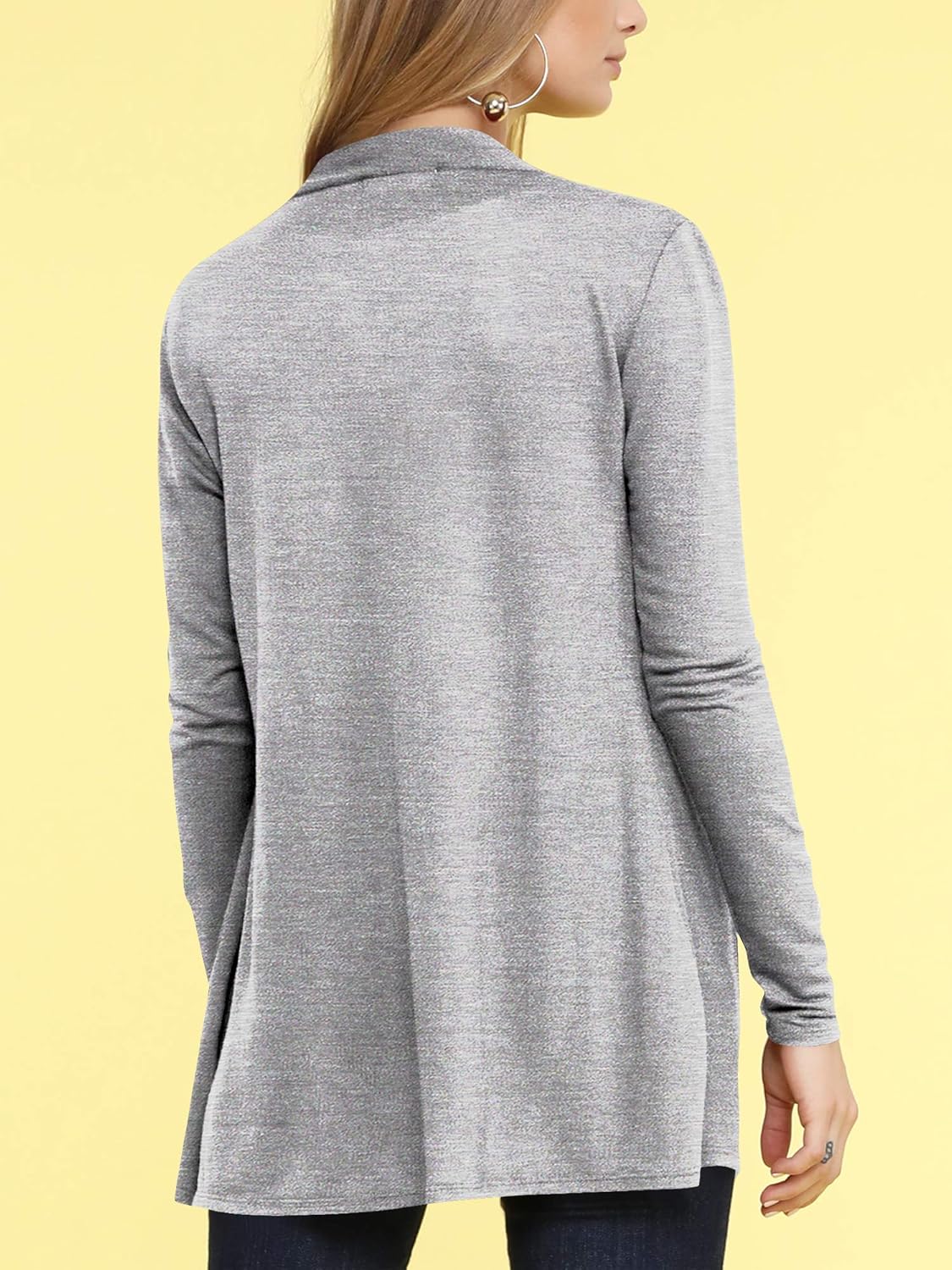 Lock and Love Women's Casual Long Open Front Drape Lightweight Duster High Low Hem Maxi Long Sleeve Cardigan - Image 3