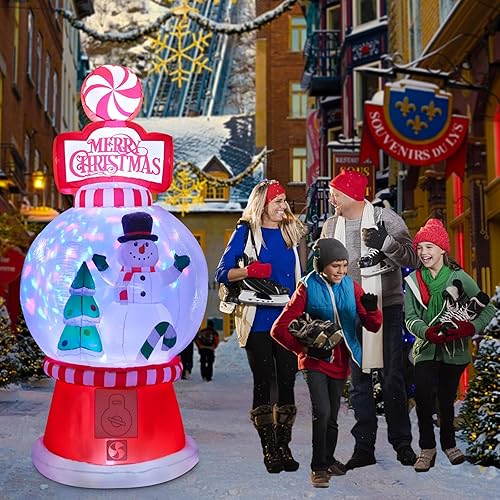 Miniatura 7 de MUMTOP 8FT Snowglobe Inflatable Christmas-Christmas Inflatables Outdoor Decorations - Snowman and Christmas Tree Christmas Inflatable with Led