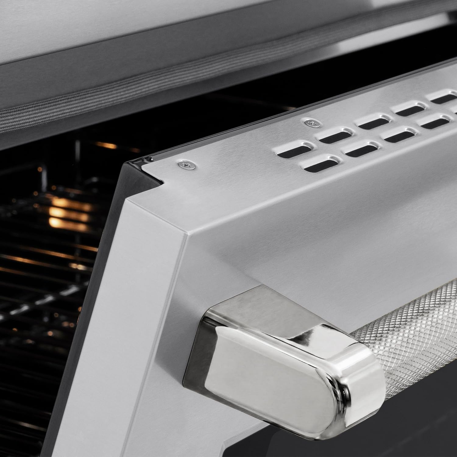 ZLINE Autograph Edition 36 in. 5.2 cu. ft. Paramount Induction Range with 5 Element Cooktop and Electric Convection Oven in Stainless Steel with Polished Nickel Helix Handle and Knob Accents