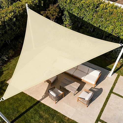 Windscreen4less - Sombra para el sol rectangular para toldo con grado comercial (garantía de 3 años) personalizado, Beige