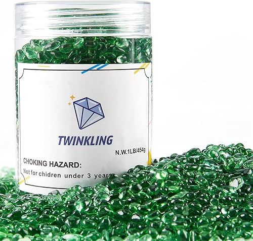 Miniatura 5 de TWINKLING Piedras redondas de vidrio de fuego de alto brillo, mármoles de vidrio, piedras de vidrio, cuentas de vidrio para rellenos de jarrones de