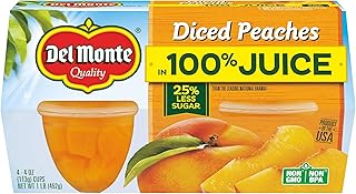 Del Monte Diced Peaches In Light Syrup 4 - 4 oz cups (Pack of 6)