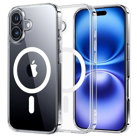 NIMASO for iPhone 16 Case, Compatible with MagSafe, Shockproof Military-Grade Protection Cover, Slim Anti-Yellowing and Anti-Scratch Megnetic Phone Case for iPhone 16 (6.1 inch), Clear
