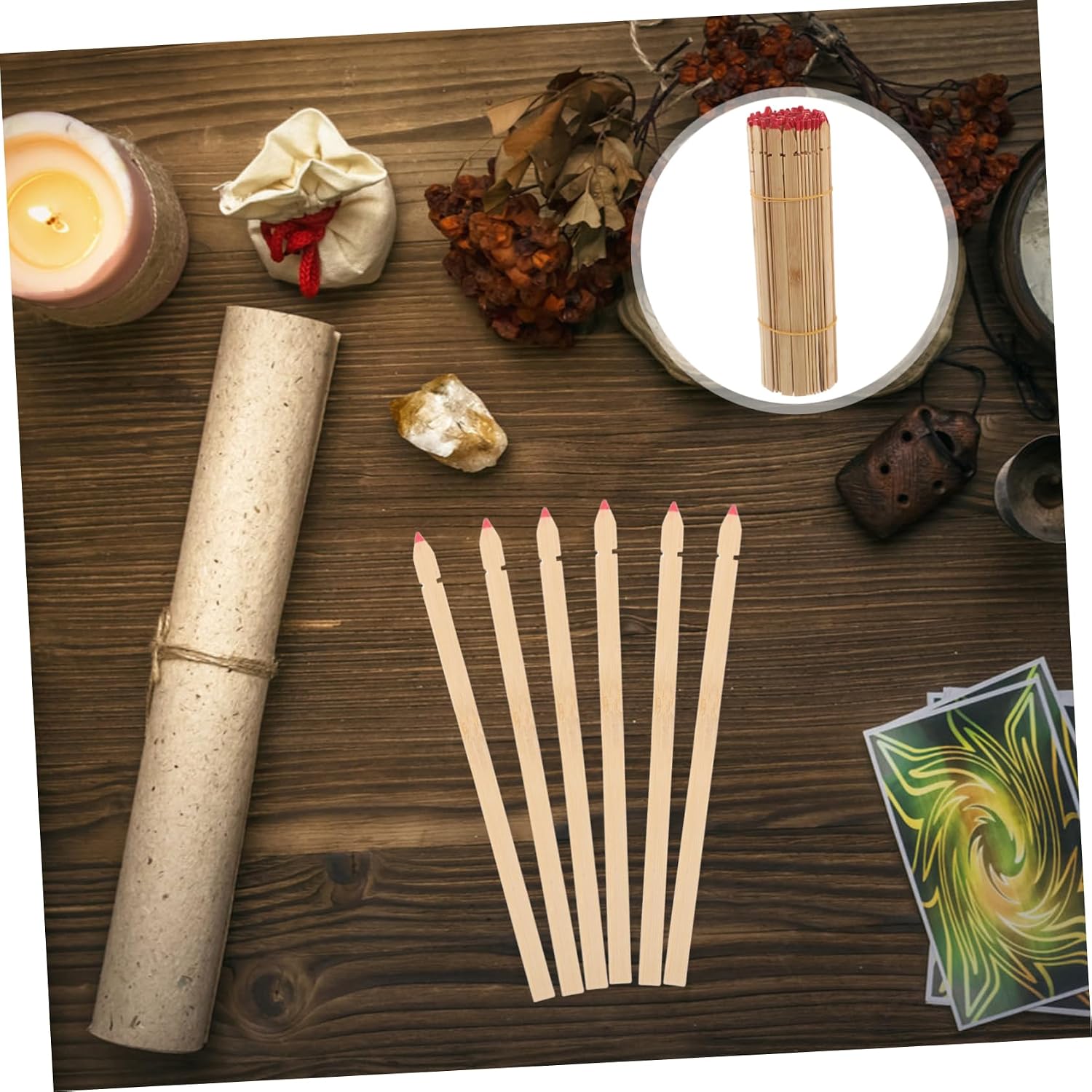 Milisten 100pcs Divination Bamboo Sticks Chinese Fortune Telling Sticks Astrologie Fortune Feng Shui Ornament