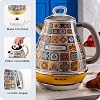 Ariete Positano Electric Kettle 1.7 Liter Kettle 2869/0P - Stainless Steel Body, Handmade Decoration, 2000 Watt, Auto Shut Off, 360° Wireless Base