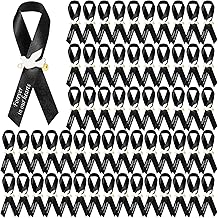 50 Pcs Dove Funeral Ribbons Memorial Ribbon Funeral Pins Classic Memorial Service Respect Ribbon Bow with Safety Pins and Dove for Mourning Remembrance Day Event(Black)