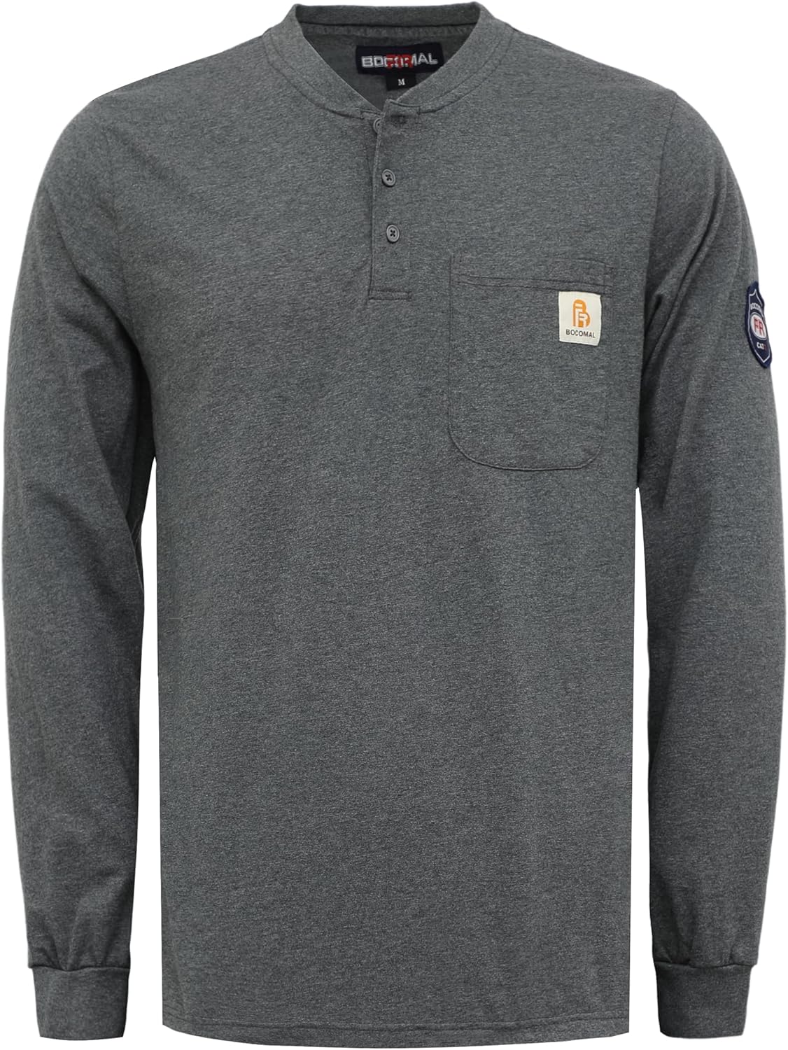 BOCOMAL FR Shirts Flame Resistant Shirt 5.5oz 100% Cotton Light Weight CAT2 Fire Retardant Henley Shirts