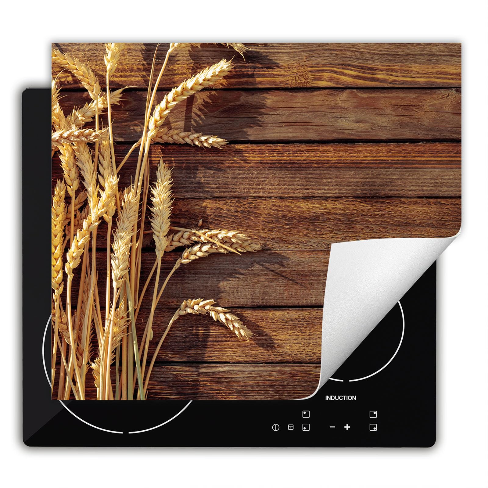 Placa protectora vitroceramica 60x52 cm Vinilo - Retráctil - Tapa Vitroceramica - Protector de Vitroceramica - muesli - madera