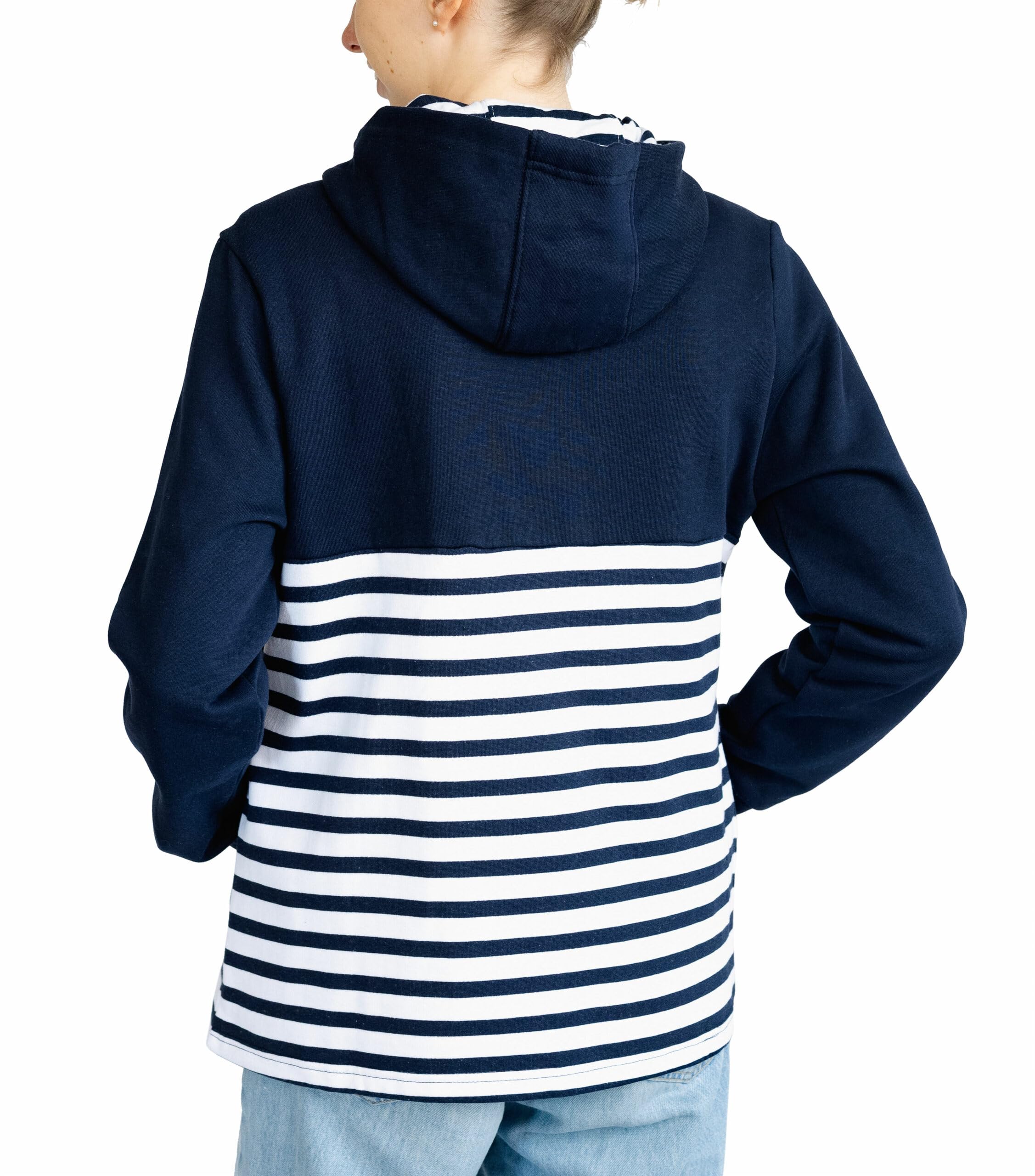 Breizh Ocean - Veste Molleton avec capuche BREST, Mixte homme ou femme, coupe droite – XS au 4XL
