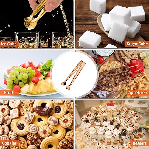 Miniatura 26 de Pinzas para servir, paquete de 12 pinzas de acero inoxidable para azúcar, pinzas pequeñas de 5.3 pulgadas para servir alimentos, bufés, cafeterías