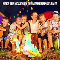 Vista 4 de Fire Dazzle Fire - Paquetes de cambio de color para hoguera – Paquete de 25 paquetes de color, cambiador de llama para hogueras y fogatas