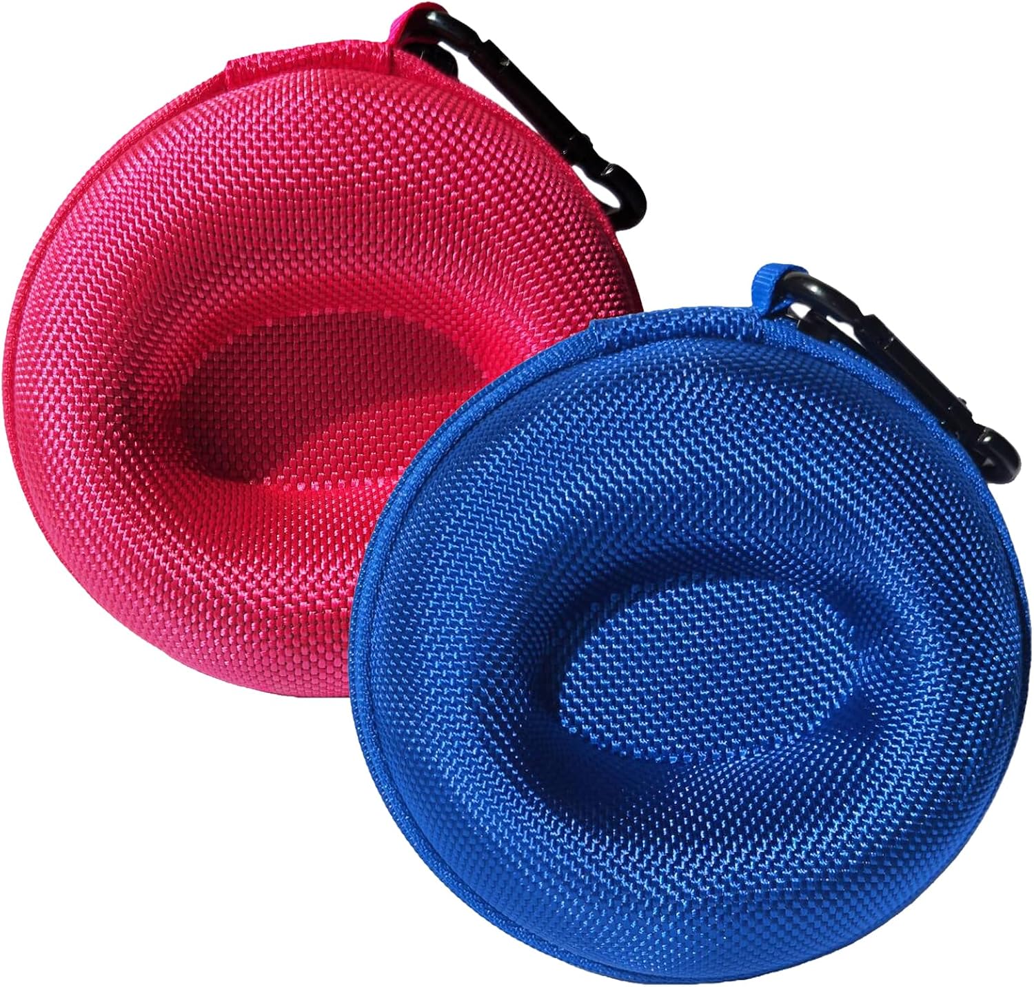 Portable Single Watch Cases | Zippered Travel Storage Boxes with Soft Cushion For Wristwatches & Smart Watches up to 50mm Compact Protection for Men & Women (Blue+Pink)