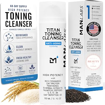 Man Labs Titan Mens Skin Care, Anti-Aging Face Wash for Men-Toning Cleanser