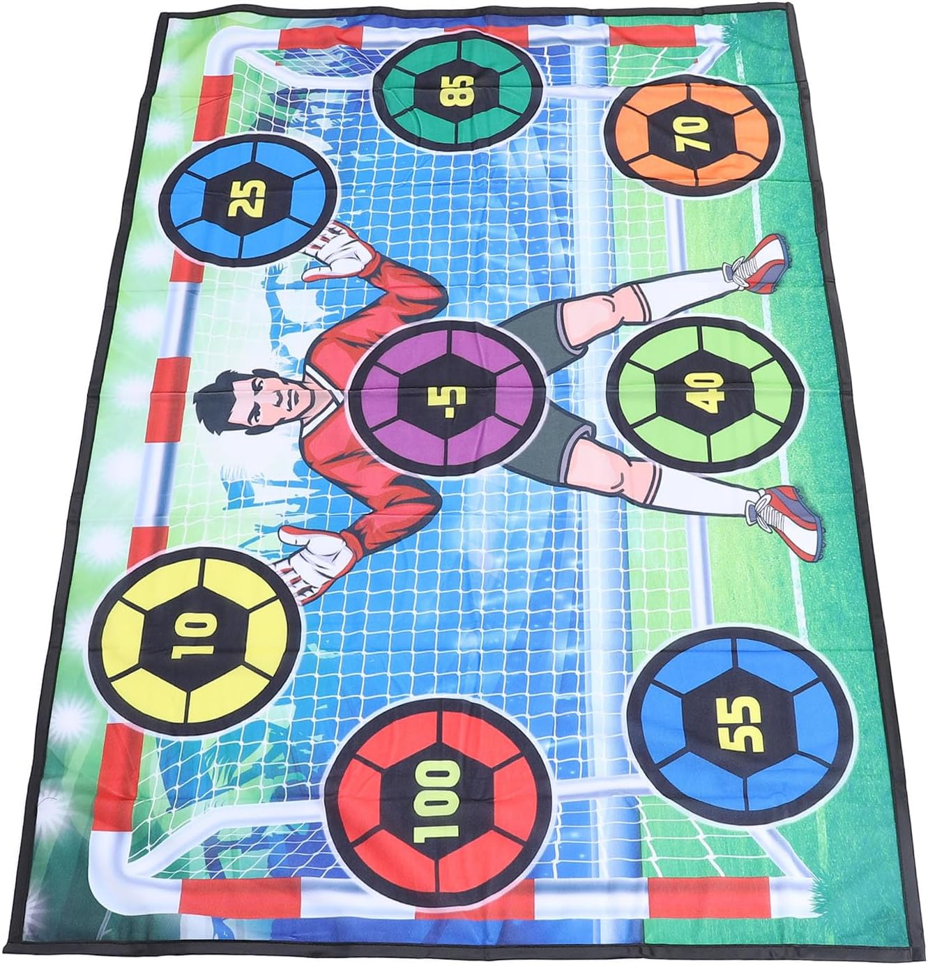 Soccer Game Set for Kids, Soft Cotton Balls Strong Hook and Loop Indoor Soccer Goal, Backyard Games with 2 Balls Air Pump for Indoor Outdoor Use