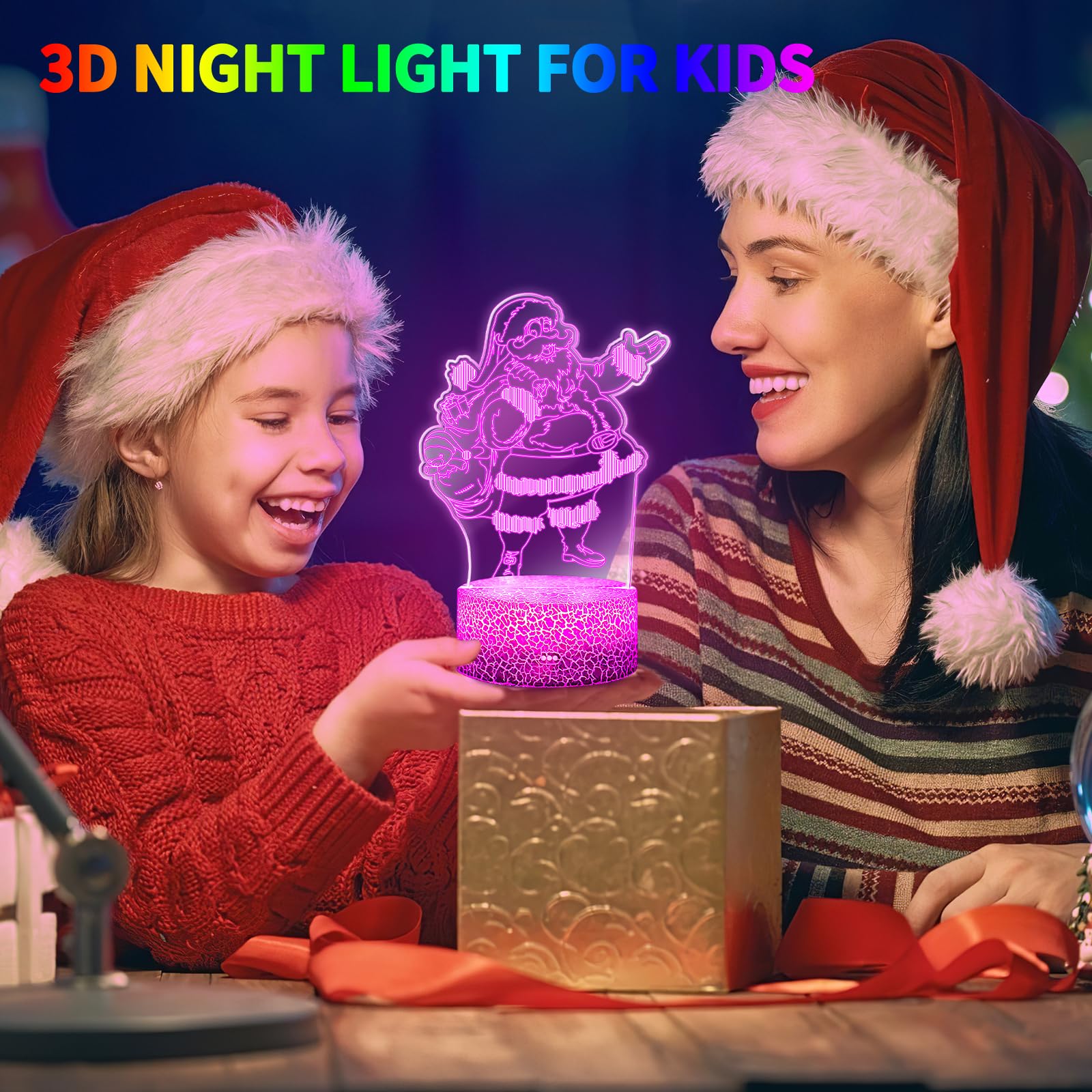 UneedMe Luce notturna 3D per bambini, 16 colori, con interruttore touch, telecomando, adatta come regalo di compleanno, vacanze, camera da letto
