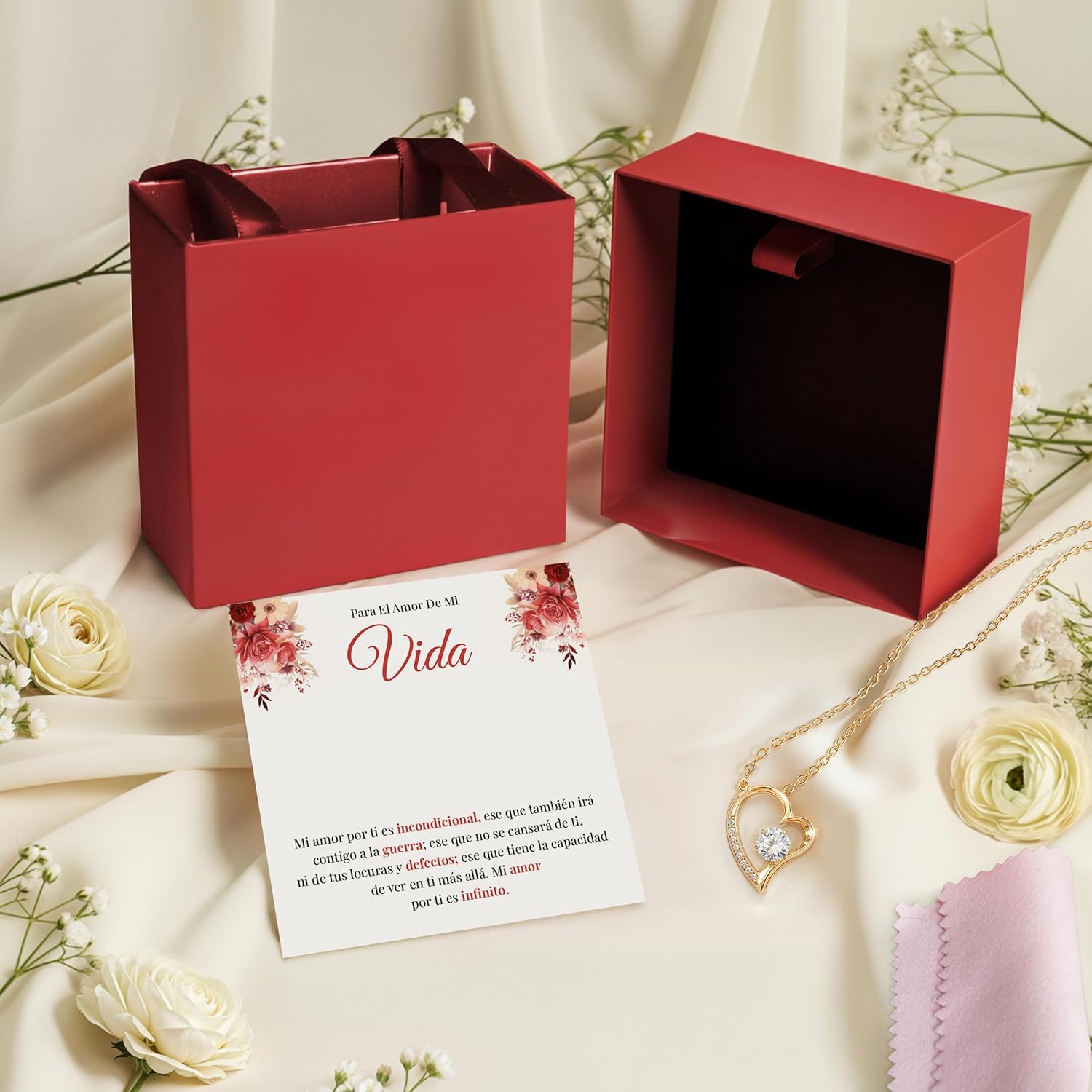 Para El Amor De Mi Vida, Collar De Corazón Para Siempre Alma Gemela Para Mujer, Regalos Para El Día De San Valentín, Aniversario, Navidad O Cumpleaños, De Marido/novio, Regalo Con Tarjeta De Mensaje Sincero, Caja De Lujo/Estándar.