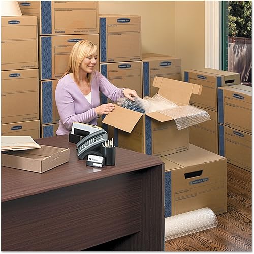 Miniatura 6 de Bankers Box SmoothMove Prime Cajas de mudanzaalmacenamiento, tapa con bisagras, recipiente ranurado regular, pequeño, 12 x 16 x 12 pulgadas,