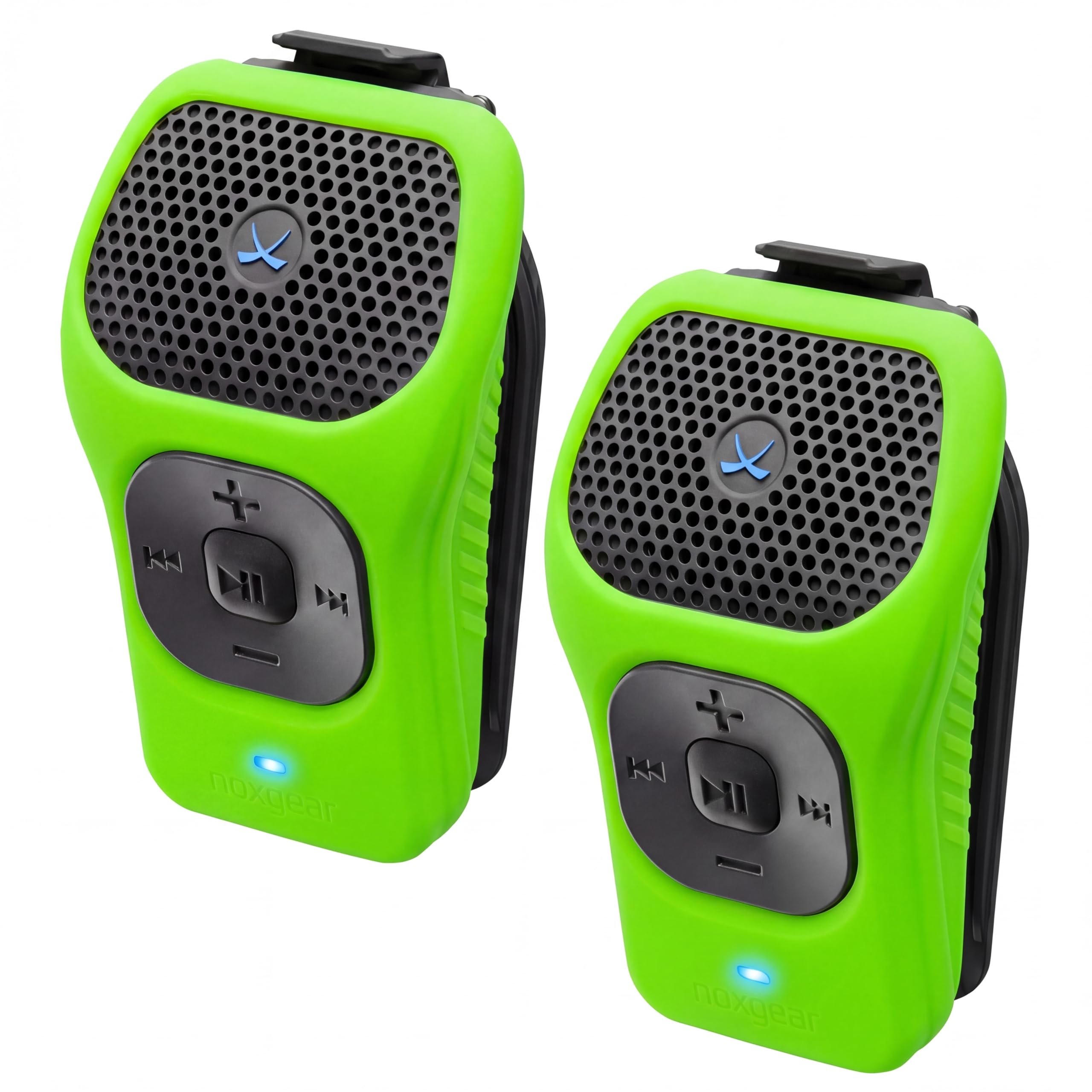 noxgear 39g Wearable Bluetooth Speaker, Mini Clip-On, 2 Pack, Green