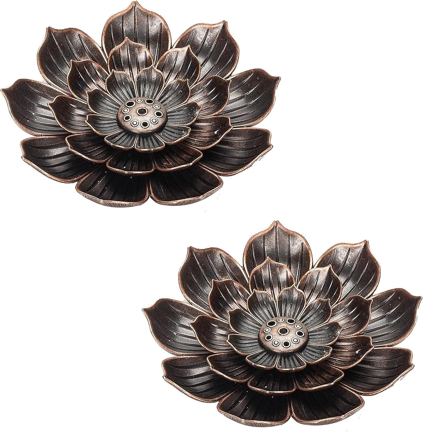 2 Pcs Lotus Incense Holder, Incense Burner Holder With Removable Ash Collector, For Meditation Home Bedroom Yoga Room Tea House