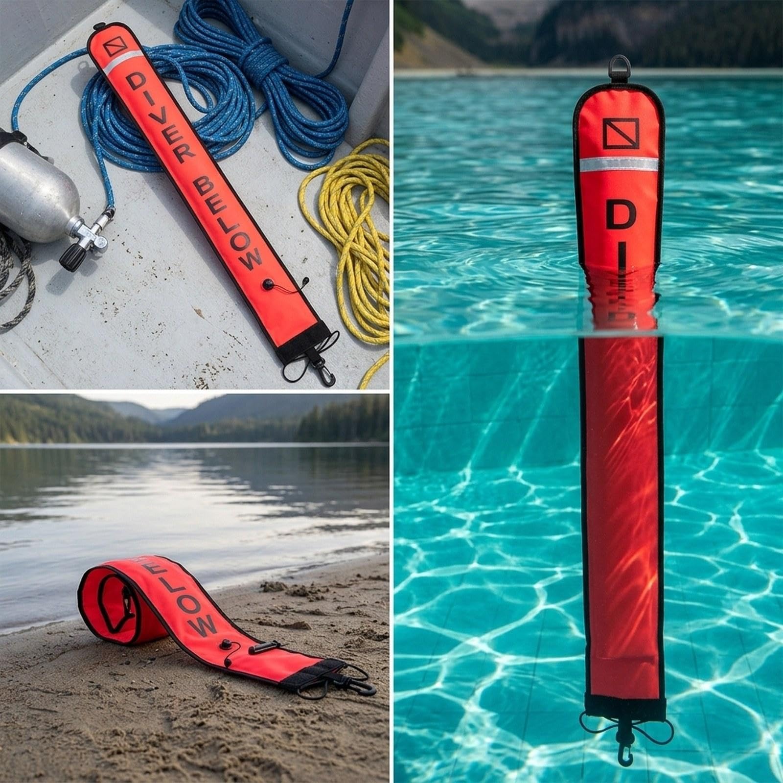 Boa di Superficie per Immersioni (SMB) per Adulti, Ideale per Lo Snorkeling All'aperto.