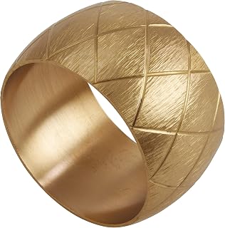 Saro Lifestyle Harlequin Napkin Rings (Set of 4), Gold