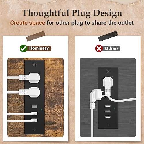 Miniatura 8 de Homieasy Mesa auxiliar con estación de carga, mini soporte para refrigerador de 20 pulgadas con estante abierto de 2 niveles, mesita de noche