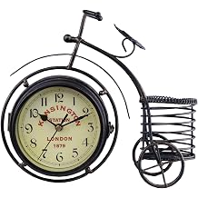 Berry President  Antique Craft Retro Vintage Style Bicycle Desk & Shelf Clock Modern Home Office Decor Table Display Ornament 43237-2