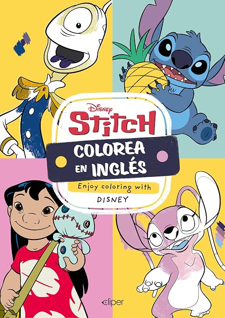 Portada de Aprende y Colorea en Ingles con Stitch