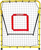 OwinMax 3x3.5ft Baseball Pitchback Rebounder Net - 4 Quick-Switch Angles, Portable Solo Trainer for Kids & Youth