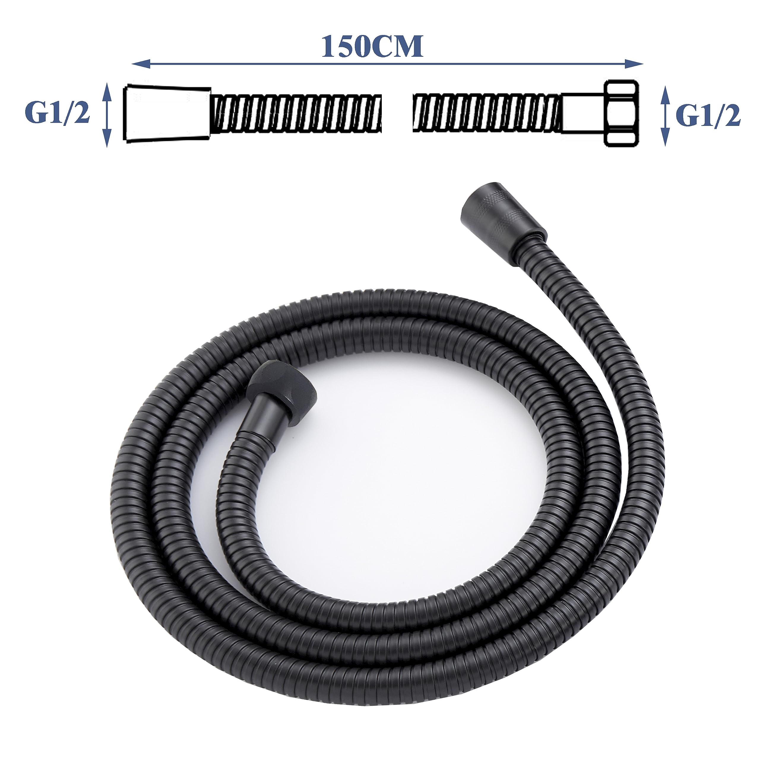 OCEAN ITALY Kit Doccia con Soffione, Doccetta, Miscelatore Quadrati, Soffione Doccia 20x20cm Acciaio Inox con Ugelli Anticalcare, Colonna Doccia Termostatico Antiscottatura, Nero Opaco