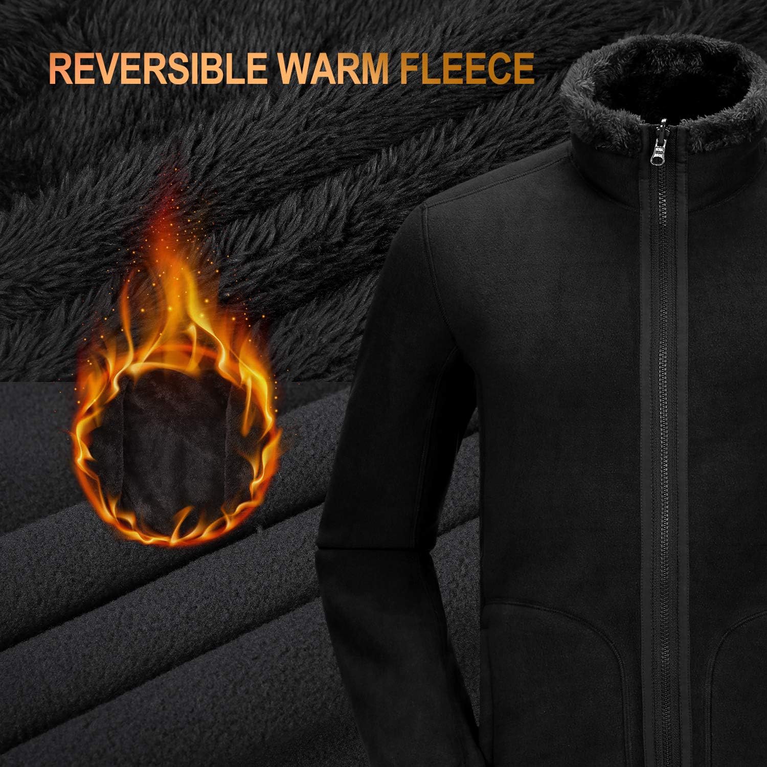 CAMEL Men's 3 in 1 Ski Jacket Waterproof with Reversible Warm Fleece Jacket Detachable Hooded Outdoor Snow Coat