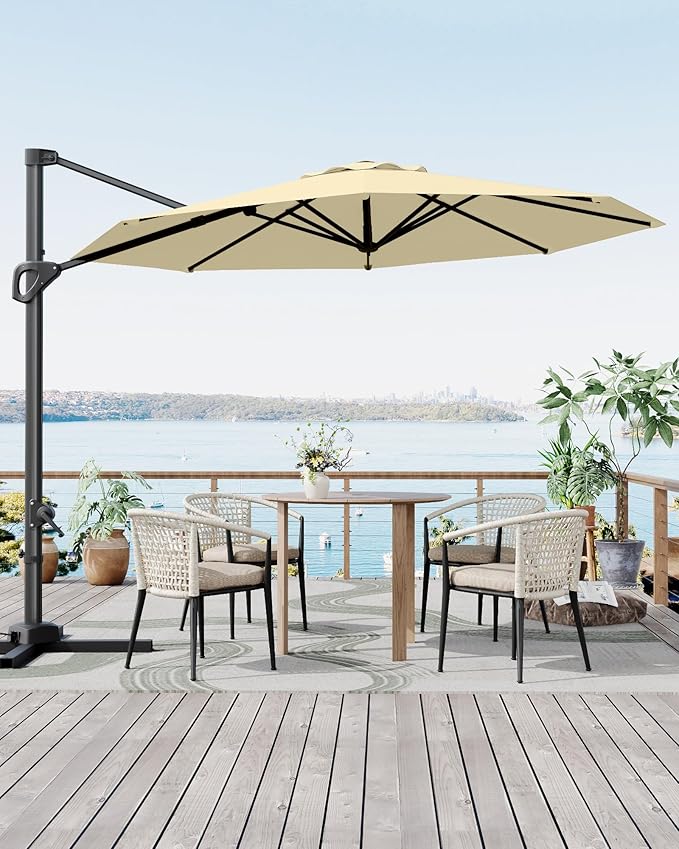 Amazon.com : GarveeLife 10 ft Cantilever Umbrella Outdoor Patio ...