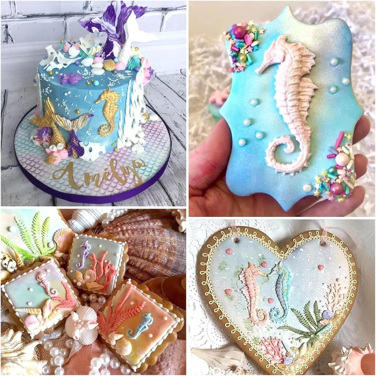 Seahorse Shape Fondant Cake Mold Candy Chocolate Silicone Mold Cookies Biscuits Mould Kitchen Baking Cake Decorating Tools