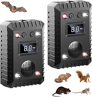 Ultrasonic Car Rodent Repellent, Car Mouse Repellent Plug in Battery Operated, Ultrasonic Rodent Repellent for Car Engine, Effective Mouse Deterrent Keeps Rats and Mouse Traps for Car,Attic,Barn 2 PCS