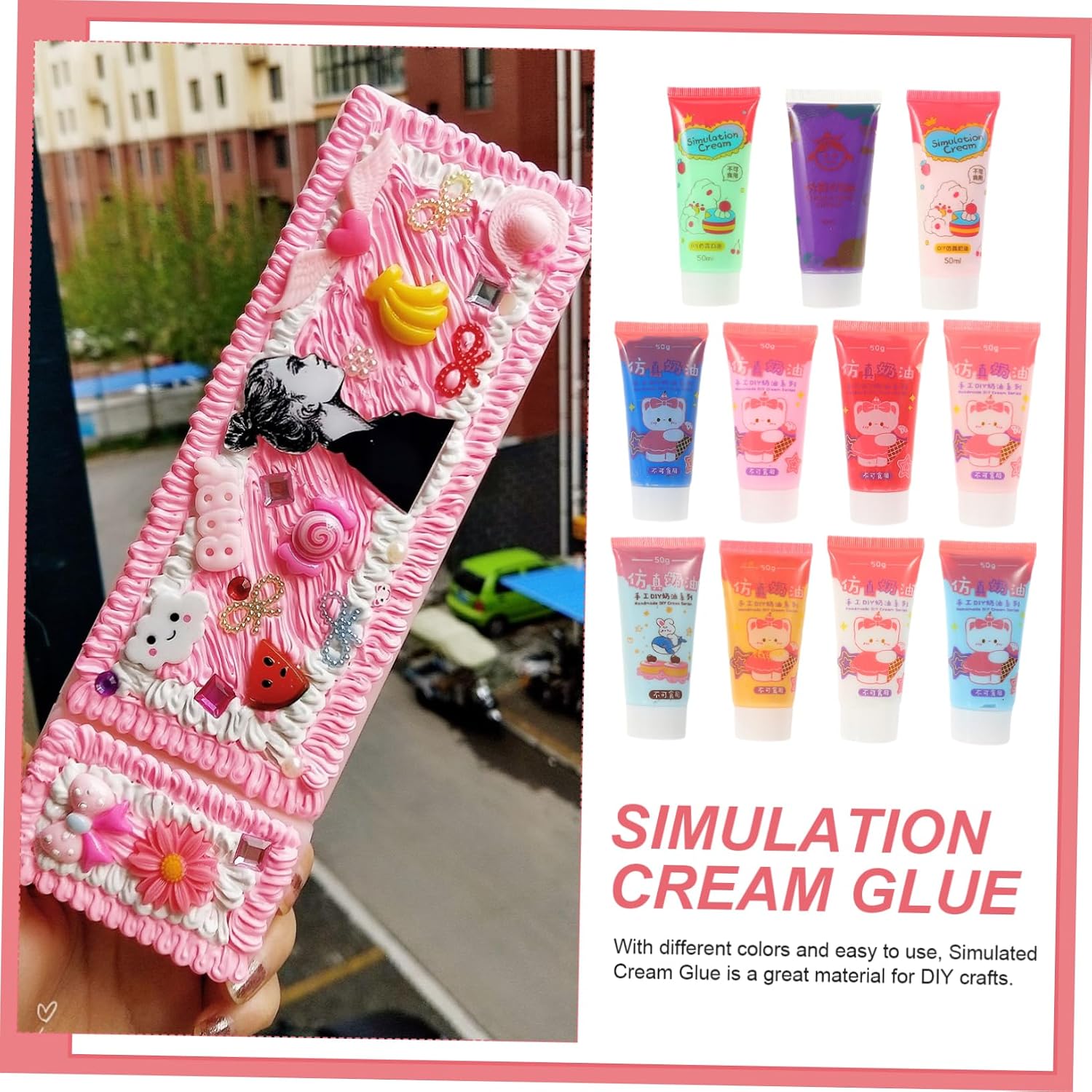 22 Pcs DIY Simulation Cream Glue for Phone Case Decoration Each Bottle Easy to Use Crafting Supplies for Kawaii Pattern Making Random Colors Random Color