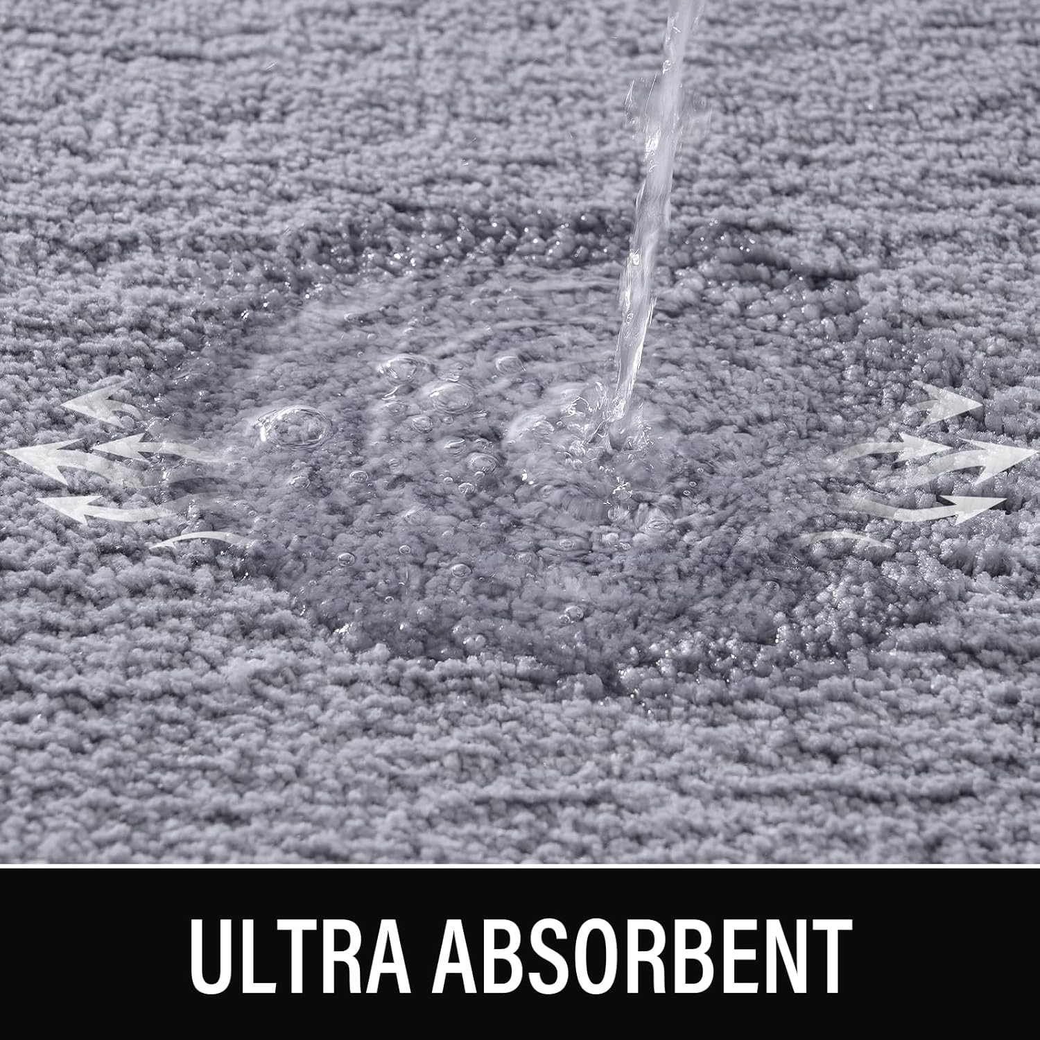 LOCHAS Luminous Non Slip Bathroom Rugs Runner 24 x 60 Inch, Extra Soft and Comfy Bath Mats Rug, Absorbent Thick Microfiber Mat Carpets for Shower, Light Gray - Image 4