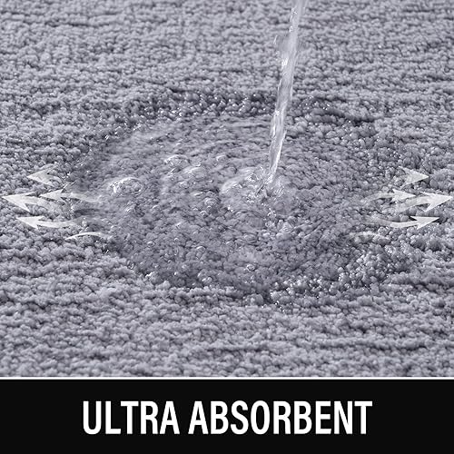 Miniatura 4 de LOCHAS Alfombras de baño luminosas antideslizantes de 24 x 60 pulgadas, extra suaves y cómodas, alfombras de baño absorbentes de microfibra gruesa