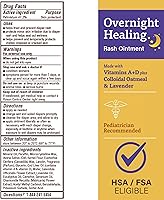 Vista 2 de A+D Overnight Healing Diaper Rash Ointment - Soothes, Protects & Relieves Diaper Rash Overnight with Lavender & Colloidal Oatmeal - Healing Ointment